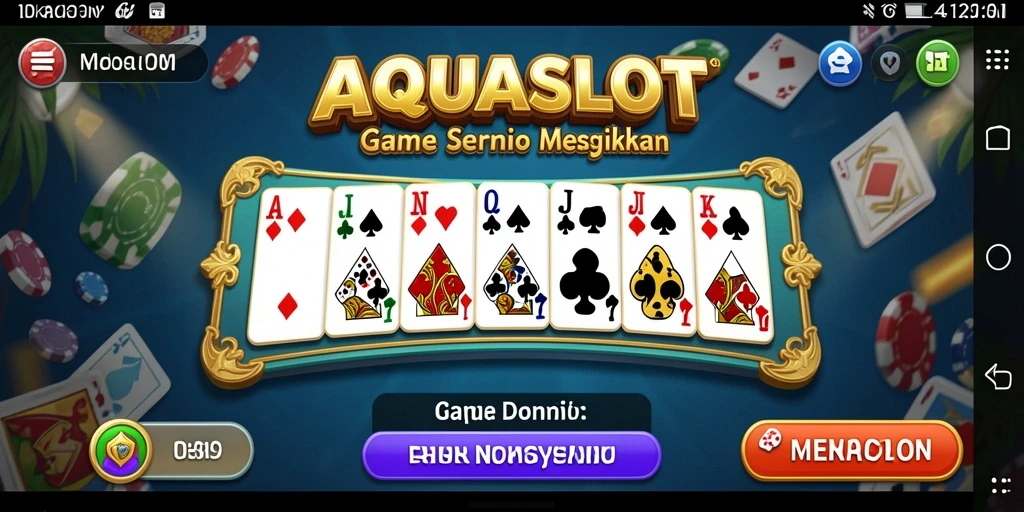 Tampilan gameplay AQUASLOT yang seru dalam permainan Domino.
