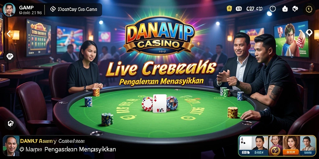 Tampilan gameplay mengasyikkan dari aplikasi Live Casino DANAVIP.