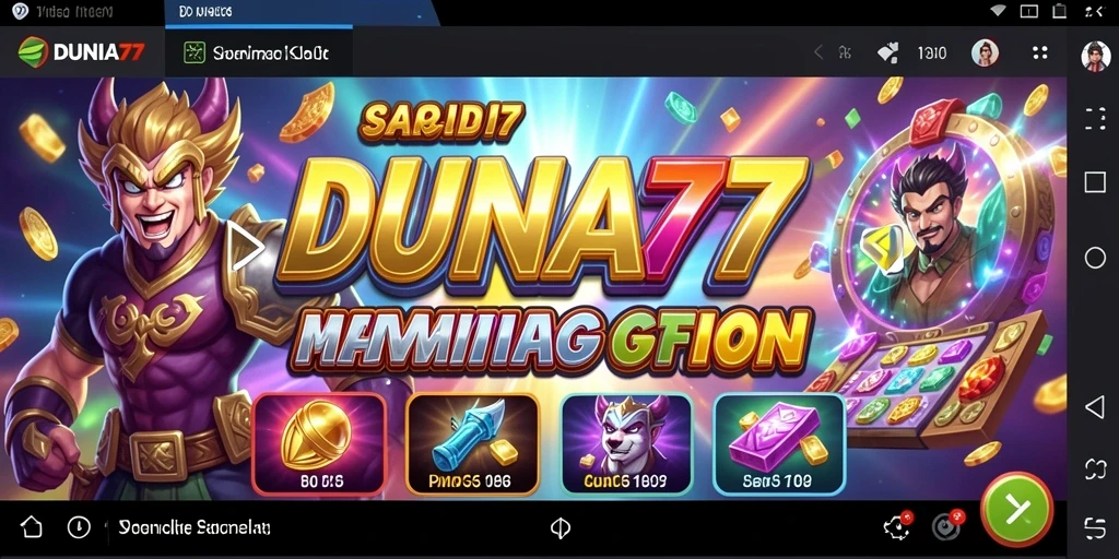 Screenshot gameplay DUNIA77 menampilkan keseruan permainan slot.
