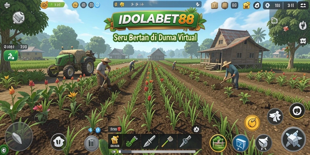 Tampilan gameplay seru dan interaktif dari IDOLABET88 yang menampilkan pertanian.