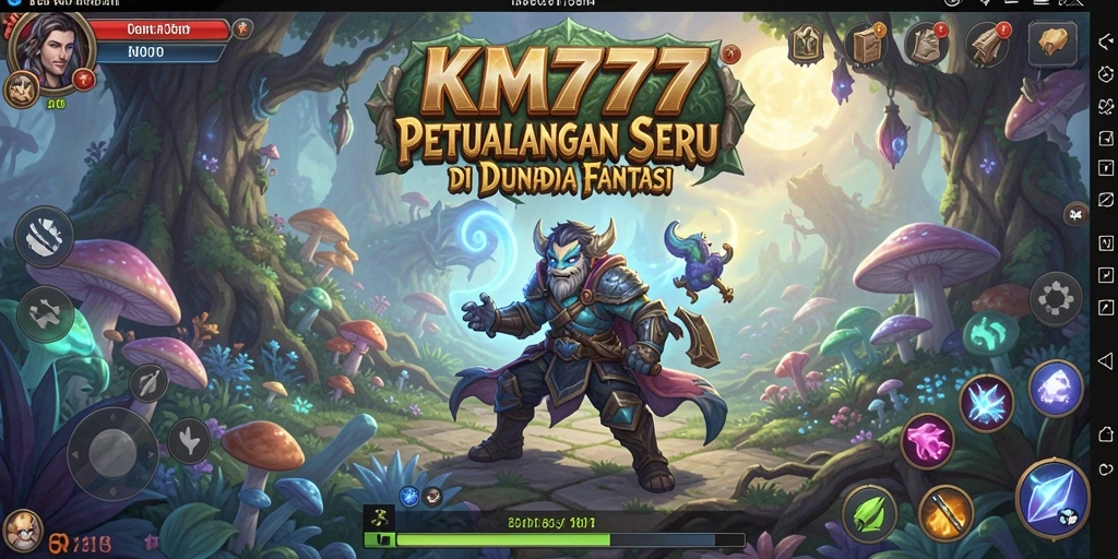 Tampilan gameplay RPG di KM777 dengan karakter dan pertempuran yang seru.