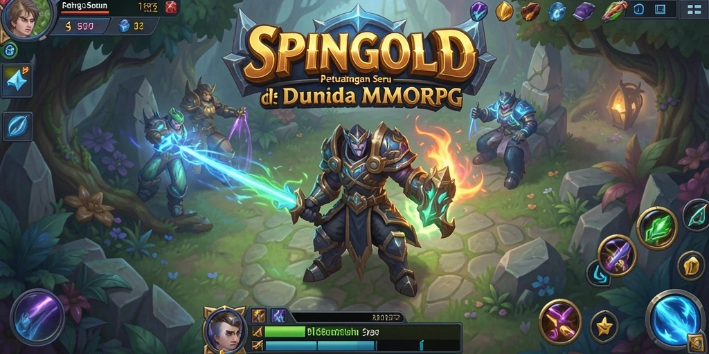 Tampilan RPG imersif dengan karakter dan monster di SPINGOLD.