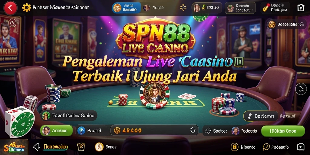 Gameplay SPN88 yang menampilkan dealer langsung dan interaksi pemain.
