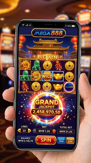Tampilan antarmuka aplikasi mega888 yang intuitif.